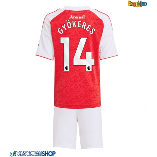 Maglie da calcio Arsenal Viktor Gyokeres #14 Prima Maglia Bambino 2025-26 Manica Corta + Pantaloni corti)